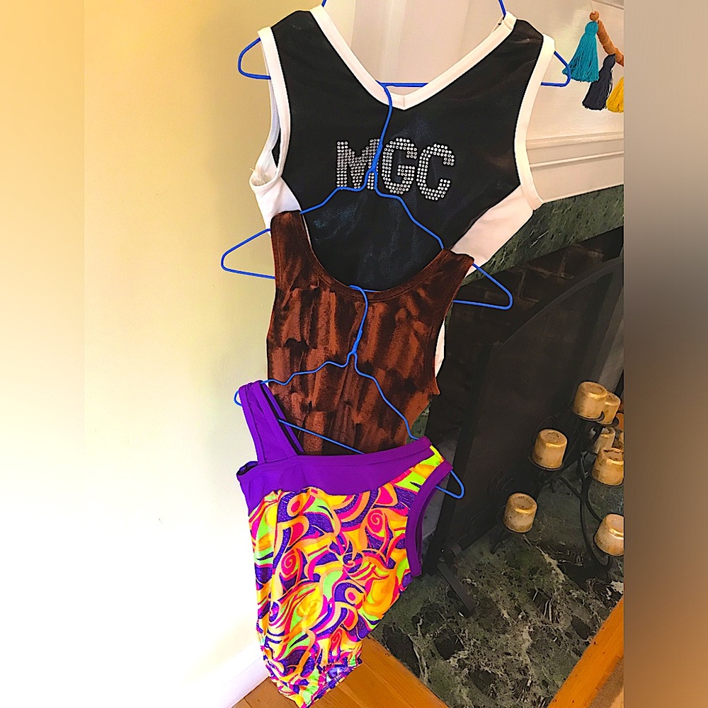 Three Gymnastics Leotards Size Child Large